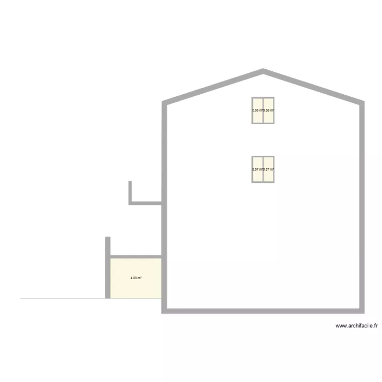 facade sud PC brut. Plan de 