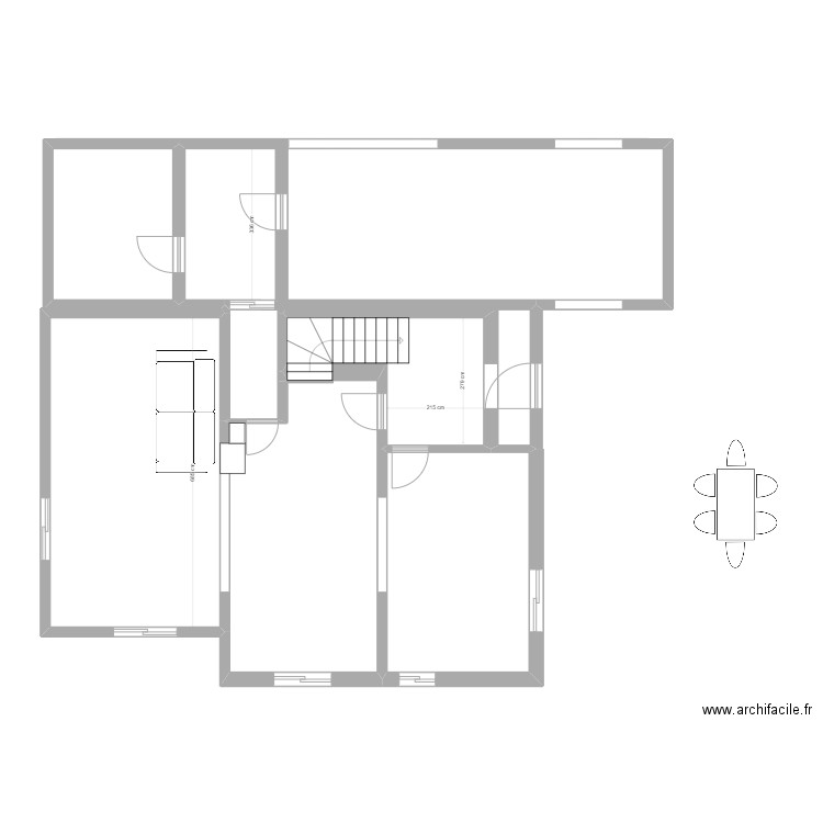 MaisonPlanOrigine_up2. Plan de 6 pièces et 80 m2