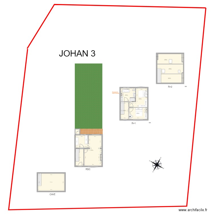 JOHAN 3. Plan de 18 pièces et 148 m2