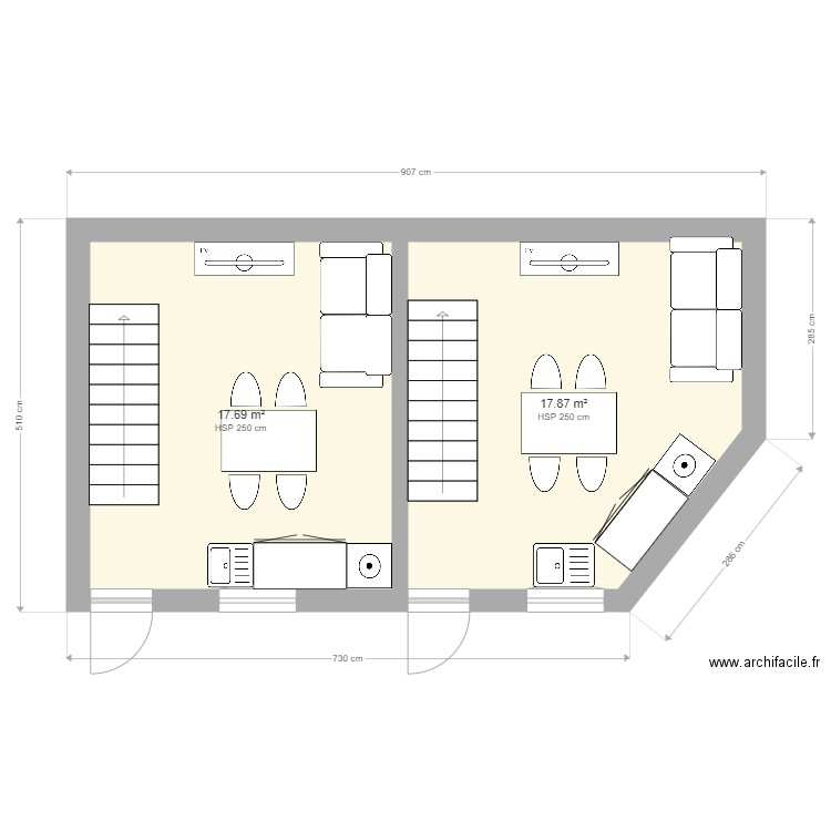 Extension Chaval . Plan de 0 pièce et 0 m2