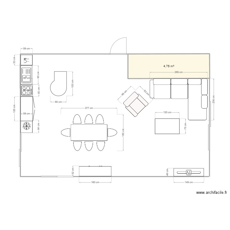 pièce a vivre. Plan de 0 pièce et 0 m2