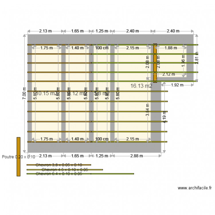 toiture garage. Plan de 0 pièce et 0 m2