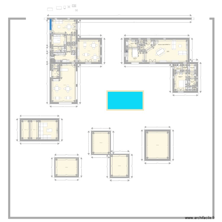 projet 20. Plan de 30 pièces et 355 m2