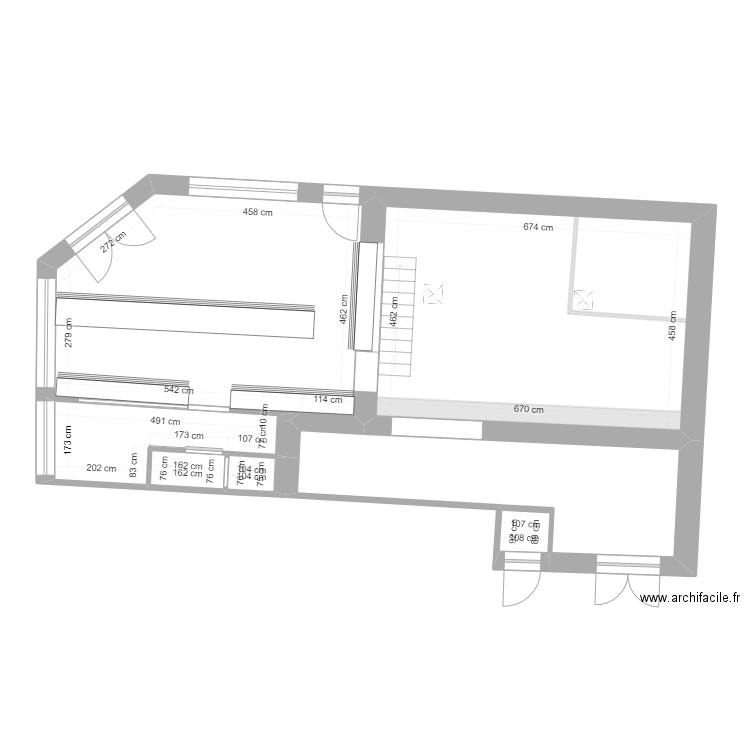 Boulangerie Barrois. Plan de 8 pièces et 96 m2