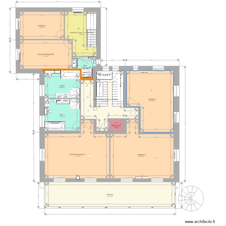 montricher 1er étage appartements 2018. Plan de 0 pièce et 0 m2