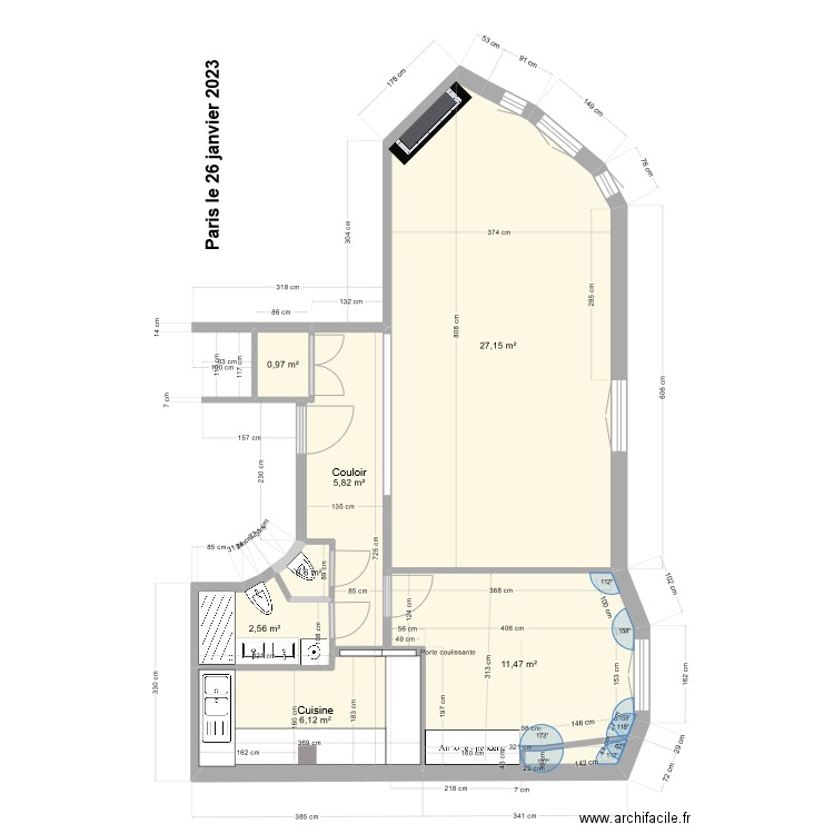 PPP 03. Plan de 7 pièces et 55 m2