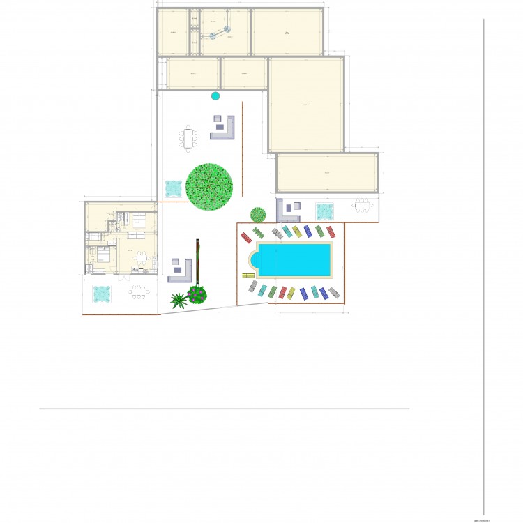 Maison maman piscine permis. Plan de 0 pièce et 0 m2