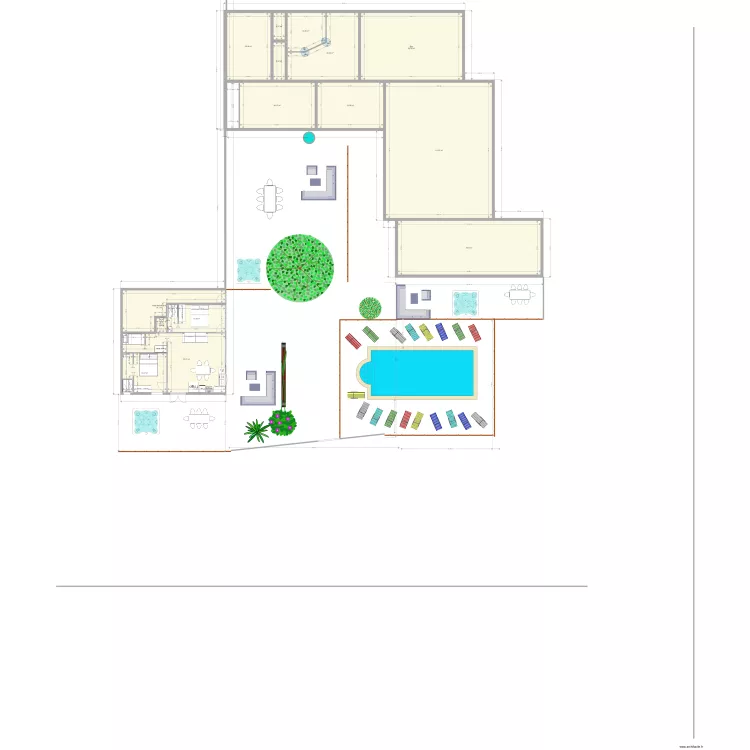 Maison maman piscine permis. Plan de 