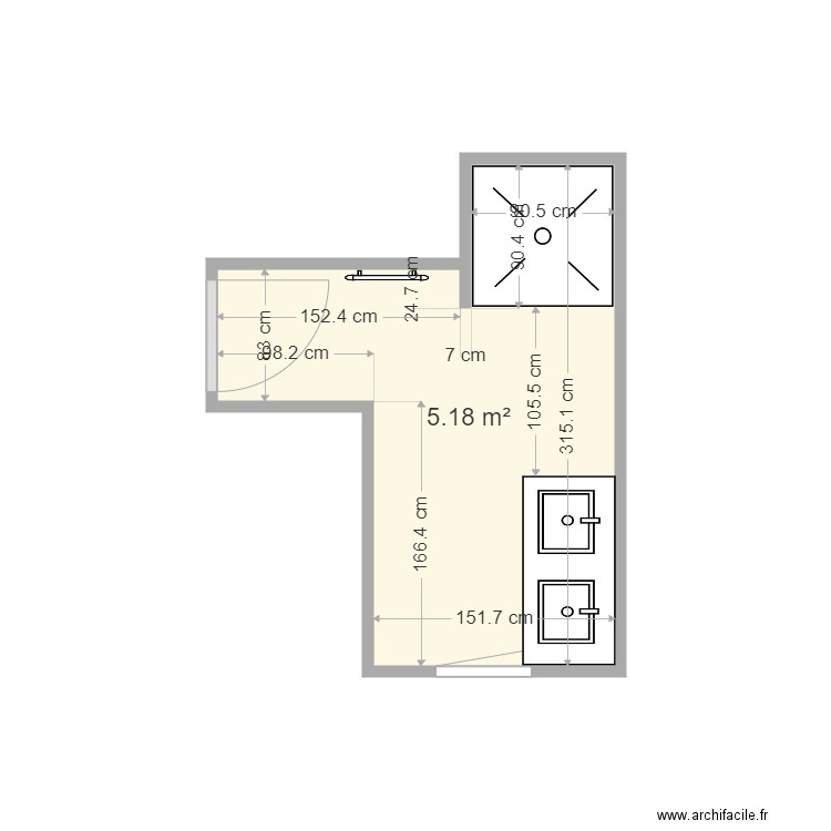 ROUSSEAU. Plan de 1 pièce et 5 m2