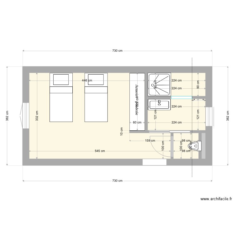 SDB 1 RICE. Plan de 0 pièce et 0 m2