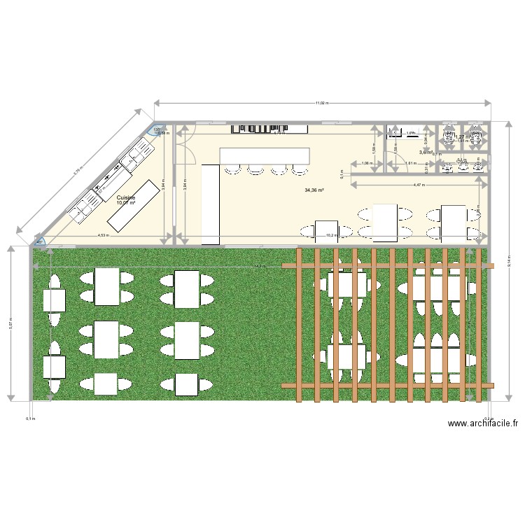 Restaurant Bordure de route. Plan de 0 pièce et 0 m2