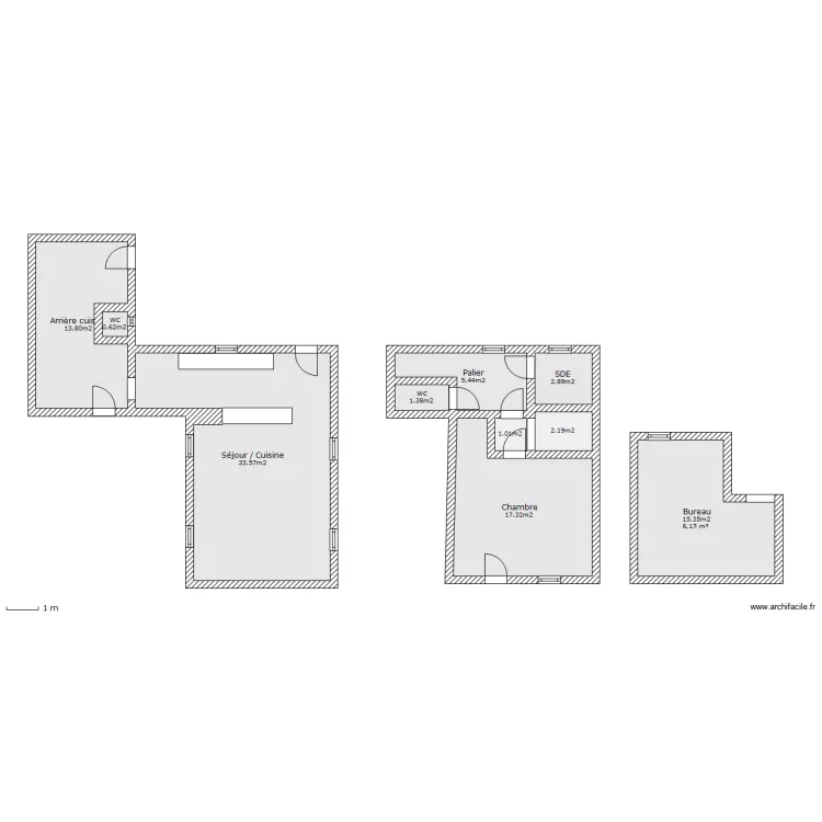 44 La Chapronniere, 61360 La Perriere. Plan de 