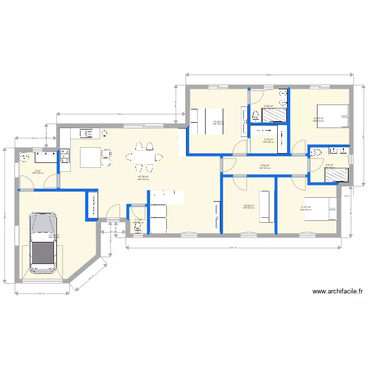 MAISON MOD&Egrave;LE . Plan de 