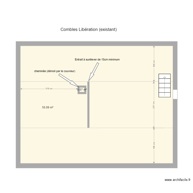 combles Libération existant. Plan de 0 pièce et 0 m2