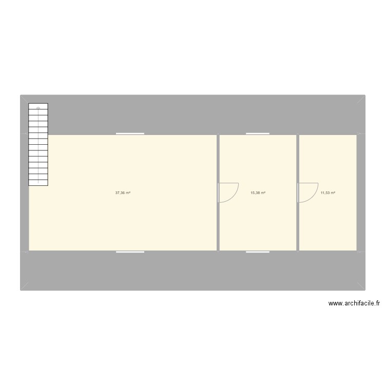 Ganaudieres ETG2. Plan de 5 pièces et 97 m2