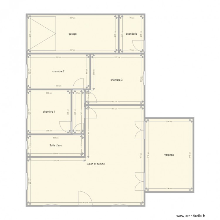 Maison Sahorre. Plan de 0 pièce et 0 m2