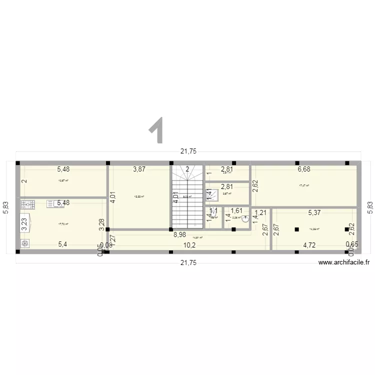 lakhdar. Plan de 11  et 109 m²
