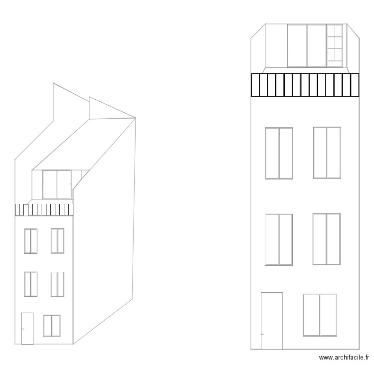 plan de facade Manosque 2. Plan de 14 pièces et 282 m2