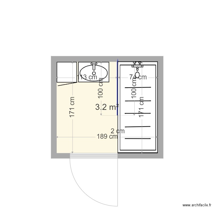 PLAN SDB FOUQUET. Plan de 0 pièce et 0 m2