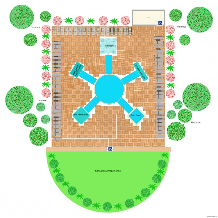 piscine spa. Plan de 0 pièce et 0 m2