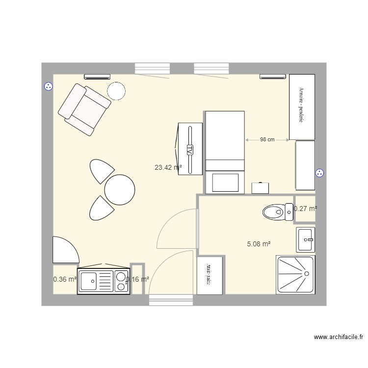 studio résidence chopin v2. Plan de 0 pièce et 0 m2