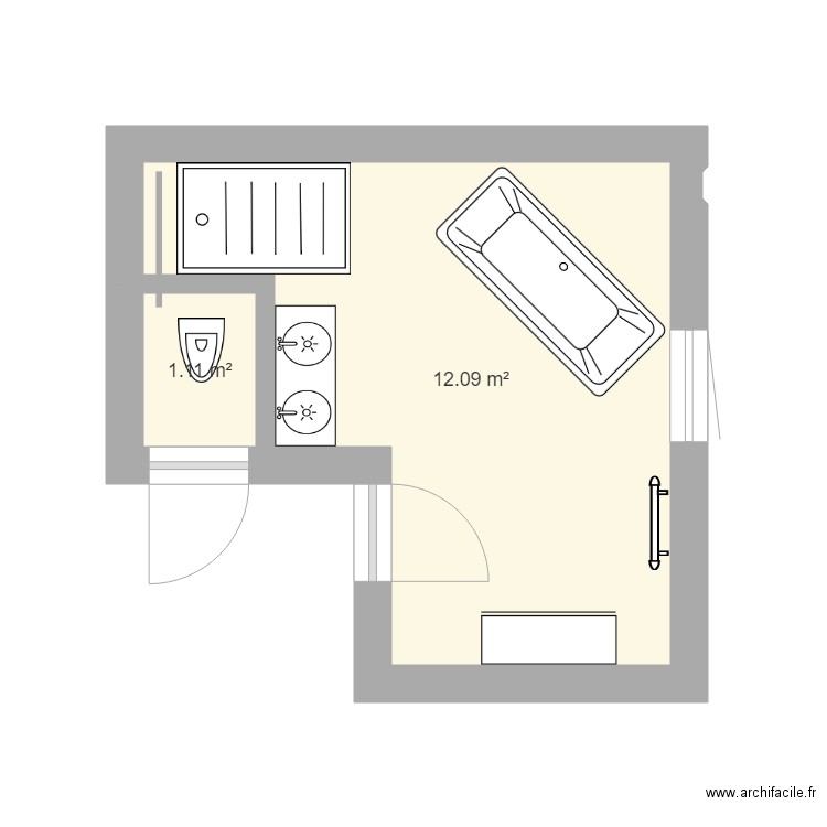 Salle de bain haut. Plan de 0 pièce et 0 m2