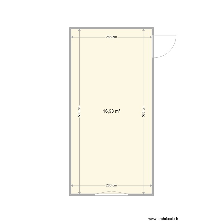 2 64083. Plan de 1 pièce et 17 m2