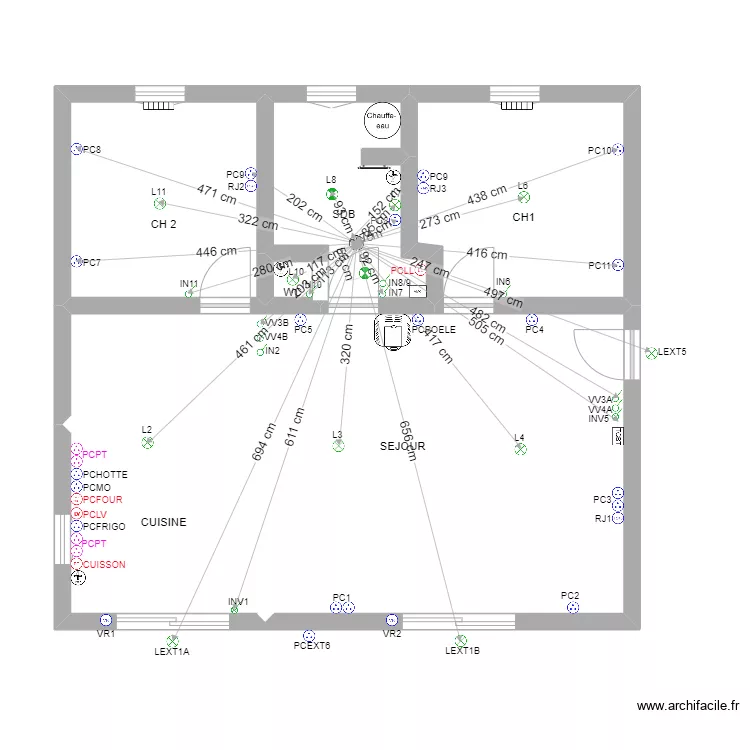 HEURTEBIZE . Plan de 