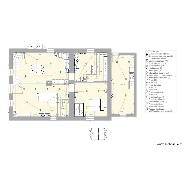 Rdc projet 1 Maison Onard. Plan de 0 pièce et 0 m2