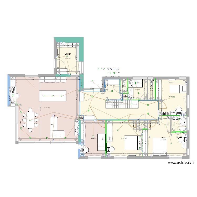etage electricite version 2. Plan de 0 pièce et 0 m2