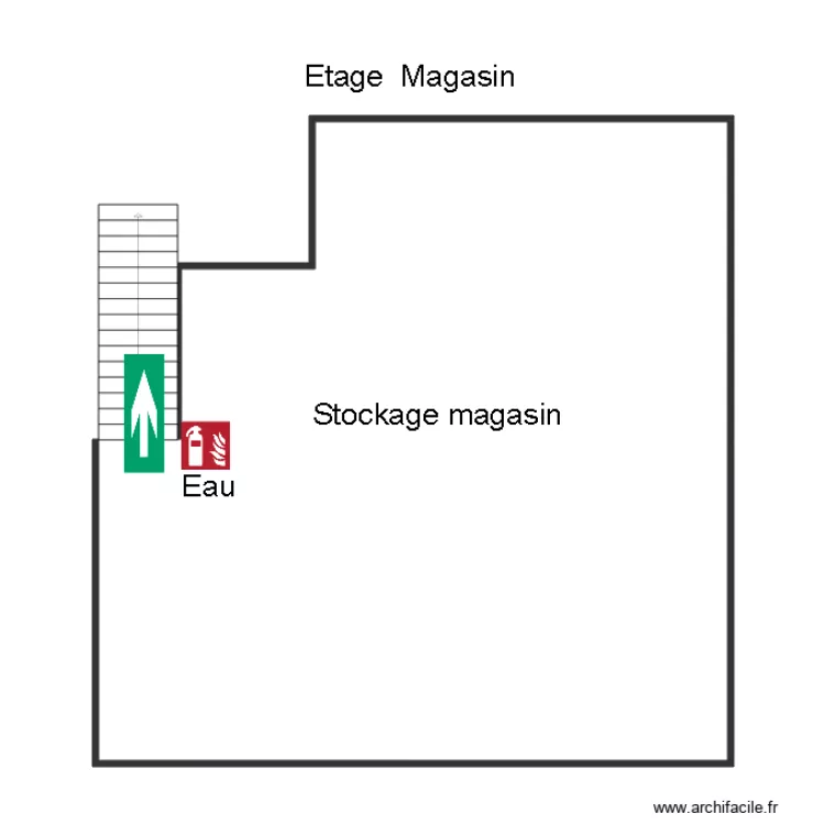 Etage Magasin VW Touques. Plan de 