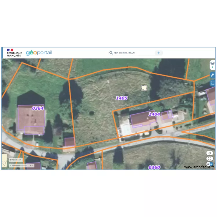 plan masse abri vieille route. Plan de 