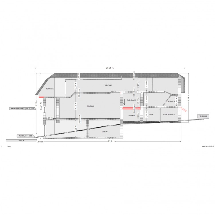 PLAN COUPE . Plan de 0 pièce et 0 m2