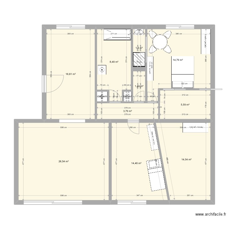 16AvGallieni - original. Plan de 12 pièces et 108 m2