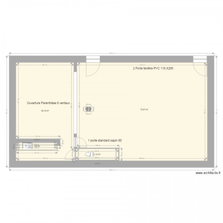 Grange. Plan de 0 pièce et 0 m2