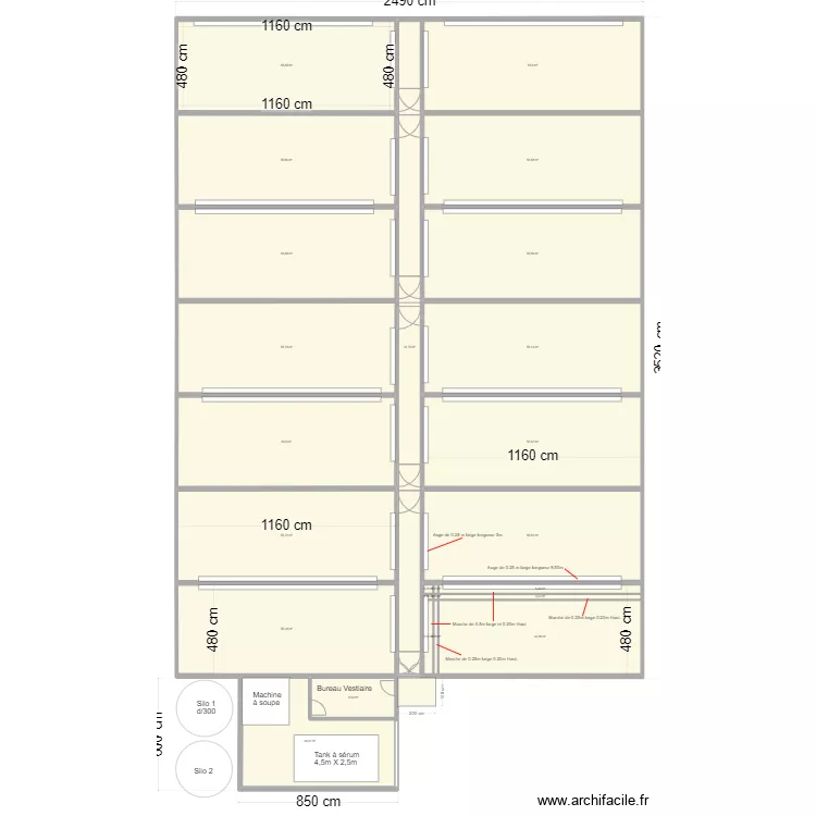 Gaec des Combards plan int&eacute;rieur V2. Plan de 