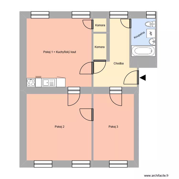 Sl&aacute;mova 266, byt 1. Plan de 12 pièces et 189 m²