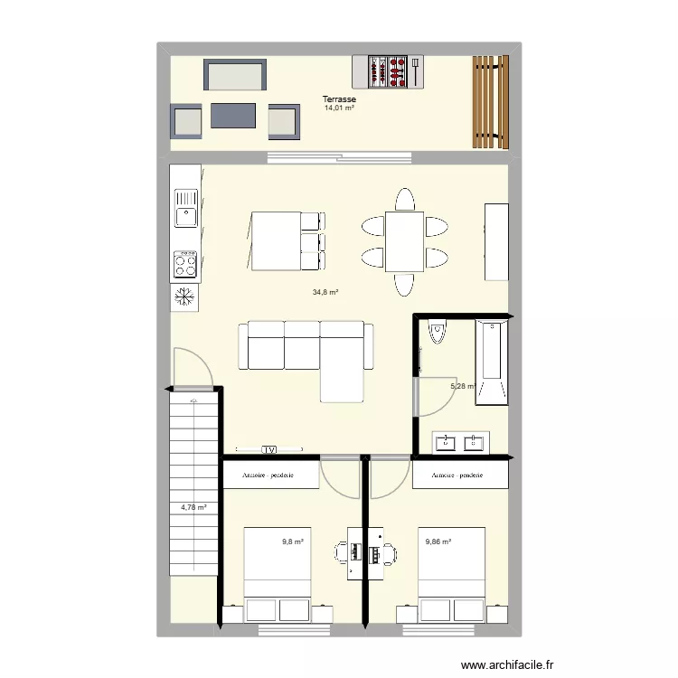 maison betty v2 avec garage double. Plan de 10 pièces et 143 m² maison betty v2 avec garage double. Plan de 10 pièces et 143 m²