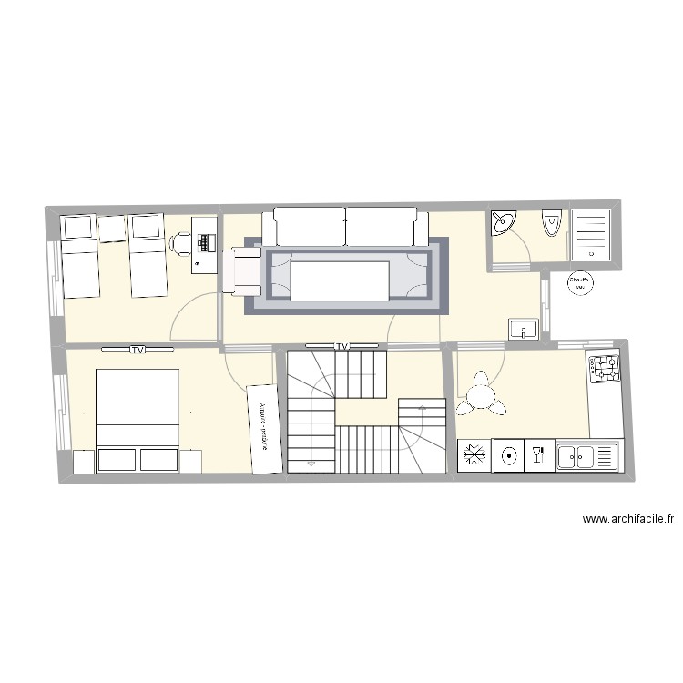 plan 3. Plan de 6 pièces et 47 m2