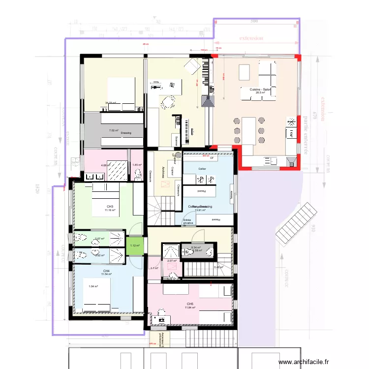 RdC V15 et Etage V15. Plan de 