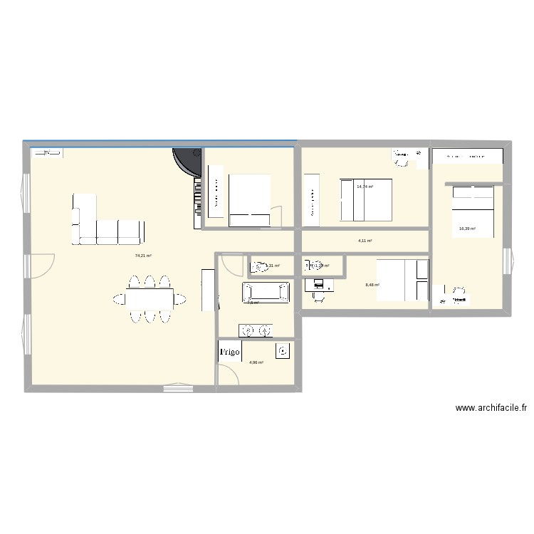 sainte Marie de gosse 2. Plan de 9 pièces et 133 m2