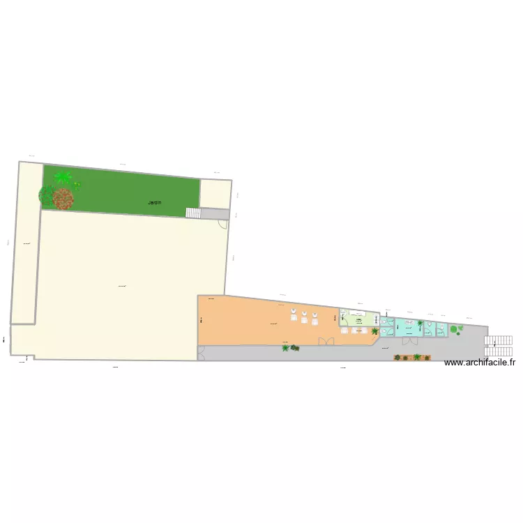 ENTRE SOL salon coiffure. Plan de 