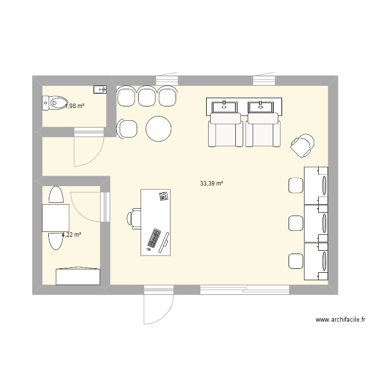 salon de coiffure. Plan de 0 pièce et 0 m2