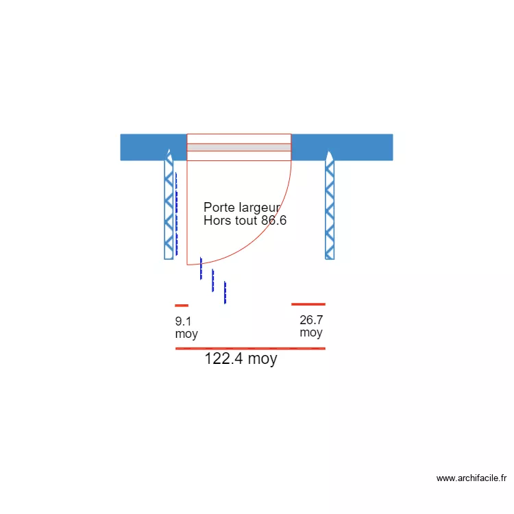 D&eacute;tail porte d'entr&eacute;e. Plan de 