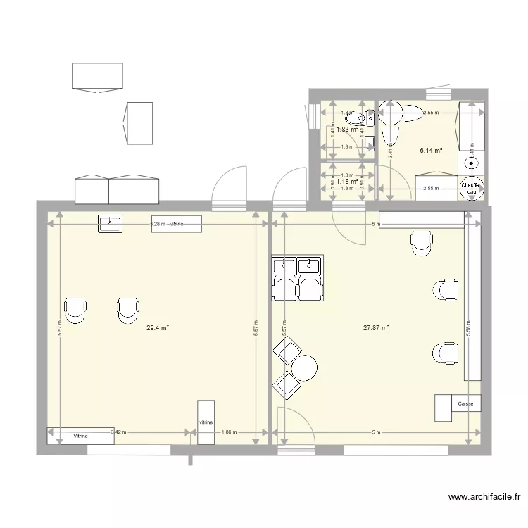 salon vic propo. Plan de 