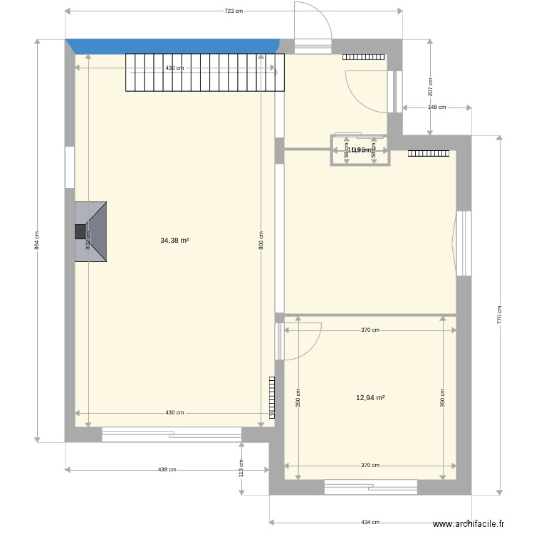 ClaireSebV0. Plan de 3 pièces et 48 m2