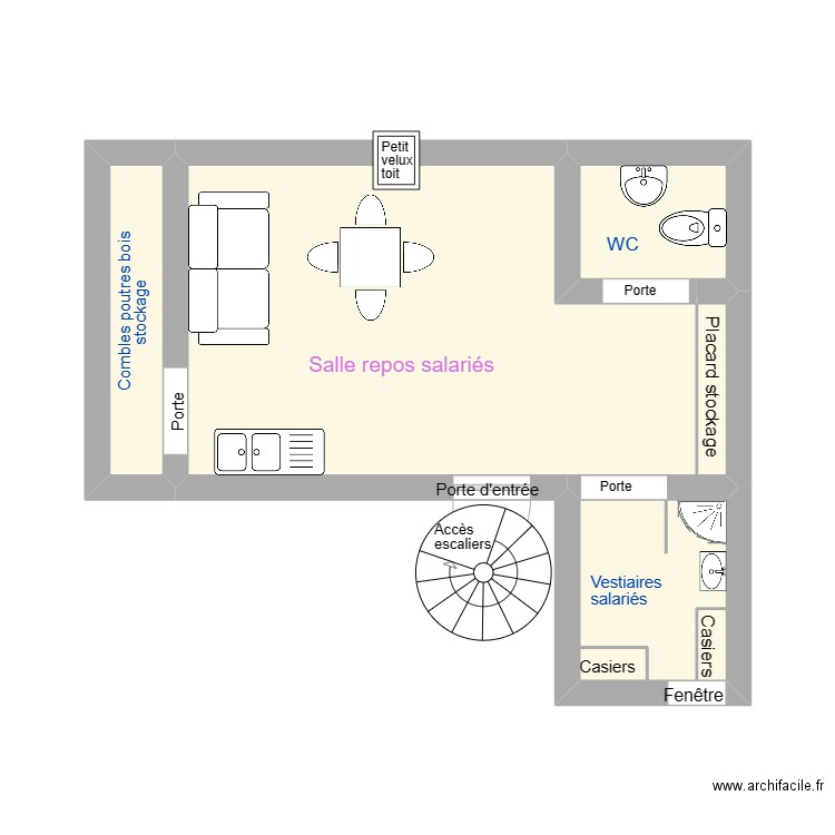 4 étage LHSS. Plan de 4 pièces et 22 m2
