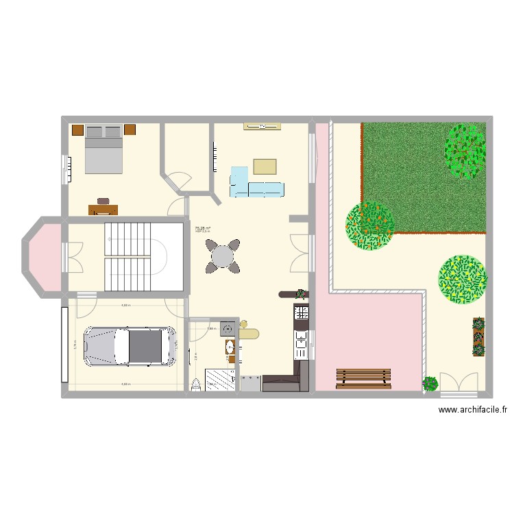 maison3. Plan de 7 pièces et 173 m2