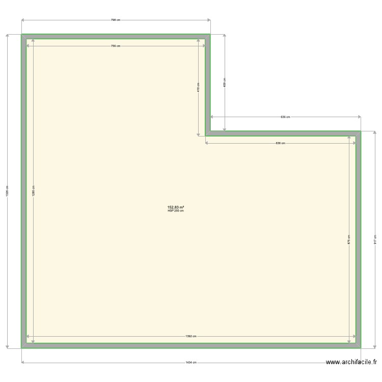 jard base. Plan de 1 pièce et 153 m2