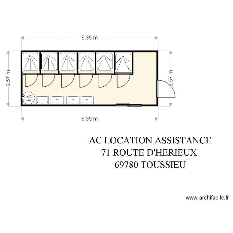 bungalow 6 douches. Plan de 0 pièce et 0 m2